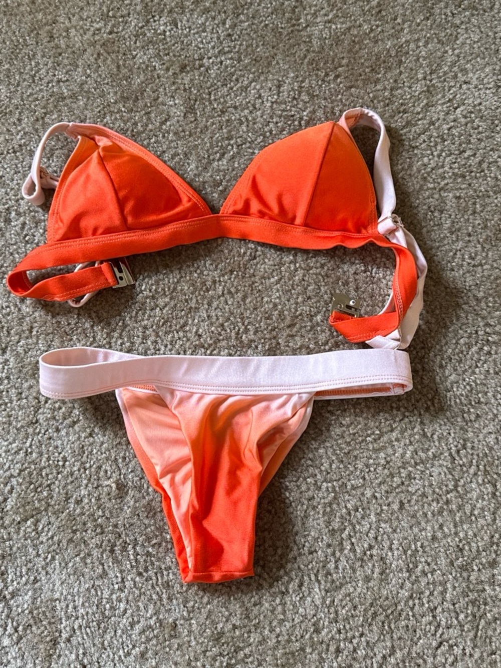 Hello Molly Orange and Light Pink Ombre Triangle Bikini